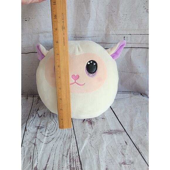 TY Squish-A-Boos Fluffy Easter Baby Lamb Pillow Stuffed Animal 9in No Paper Tags - Picture 3 of 7